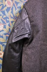画像6: BOOZE  Rib Knit collar Jacket サイズS位(袖レザースリーブリブジャケット) (6)