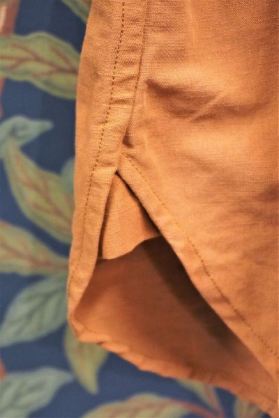 画像1: BOOZE  Round Neck Linen Shirt(飾り無しベースボールシャツ)