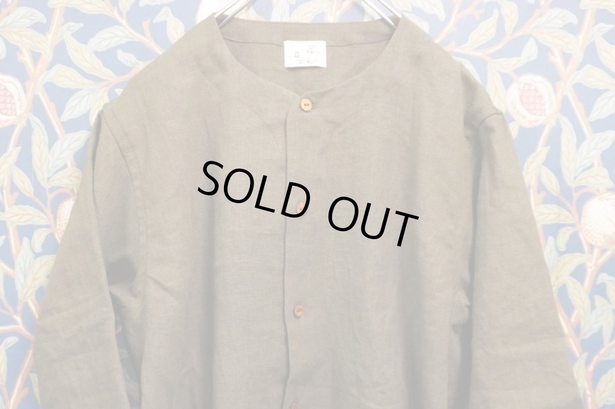 画像1: BOOZE  Round Neck Linen Shirt(飾り無しベースボールシャツ)残り(42)Mのみ (1)