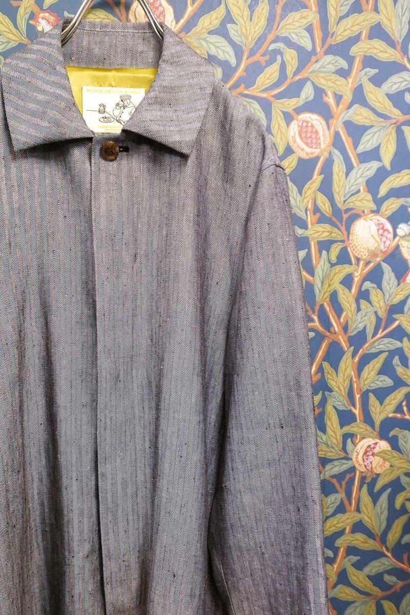 画像6: BOOZE Half Coat Gabardine(ヘリンボーン比翼ミドル丈　生地HOLLAND&SHERRY) (6)