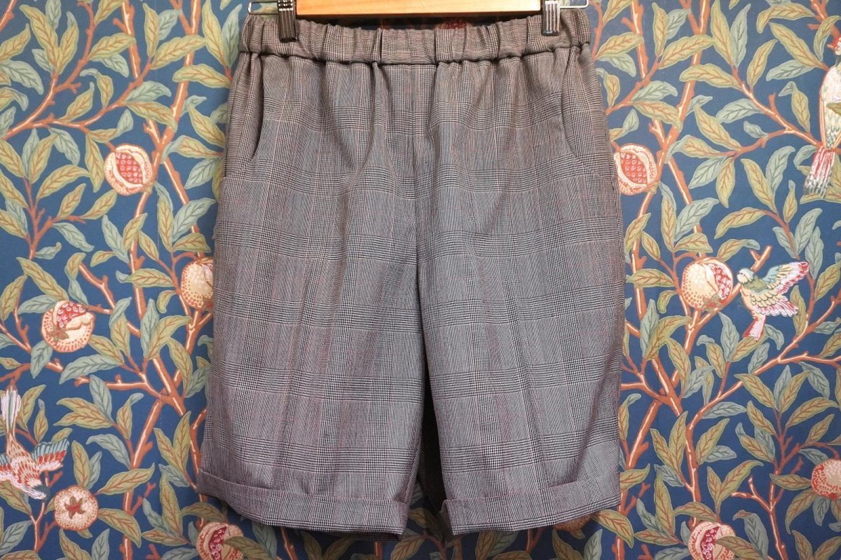 画像1: BOOZE DESIGN WORKS  Short Pants (120’s MINK CASHMERE ENGLAND)グレンチェック短パン (1)