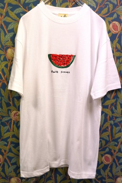 画像1: BOOZE スイカ刺繍Tシャツ(アートワーク中村穣二)