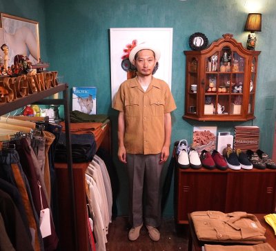 画像3: BOOZE DESIGN WORKS　1 tack Slacks(ウエストアジャスター仕様)イングランド製ミンク混　43インチまで