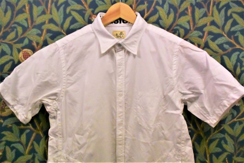 画像1: BOOZE  シャトル織機ホワイトオックスフォード　定番半袖シャツ (1)
